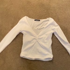 White brandy scrunched top